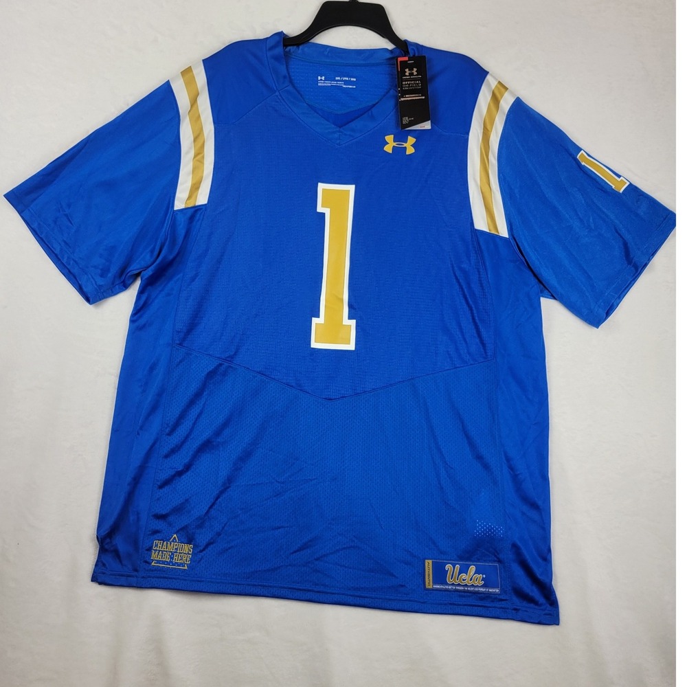 Under Armour UCLA Bruins Jersey NCAA College Football HeatGear Blue 2XL‎